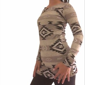 Tribal Geo Pattern Tunic Top